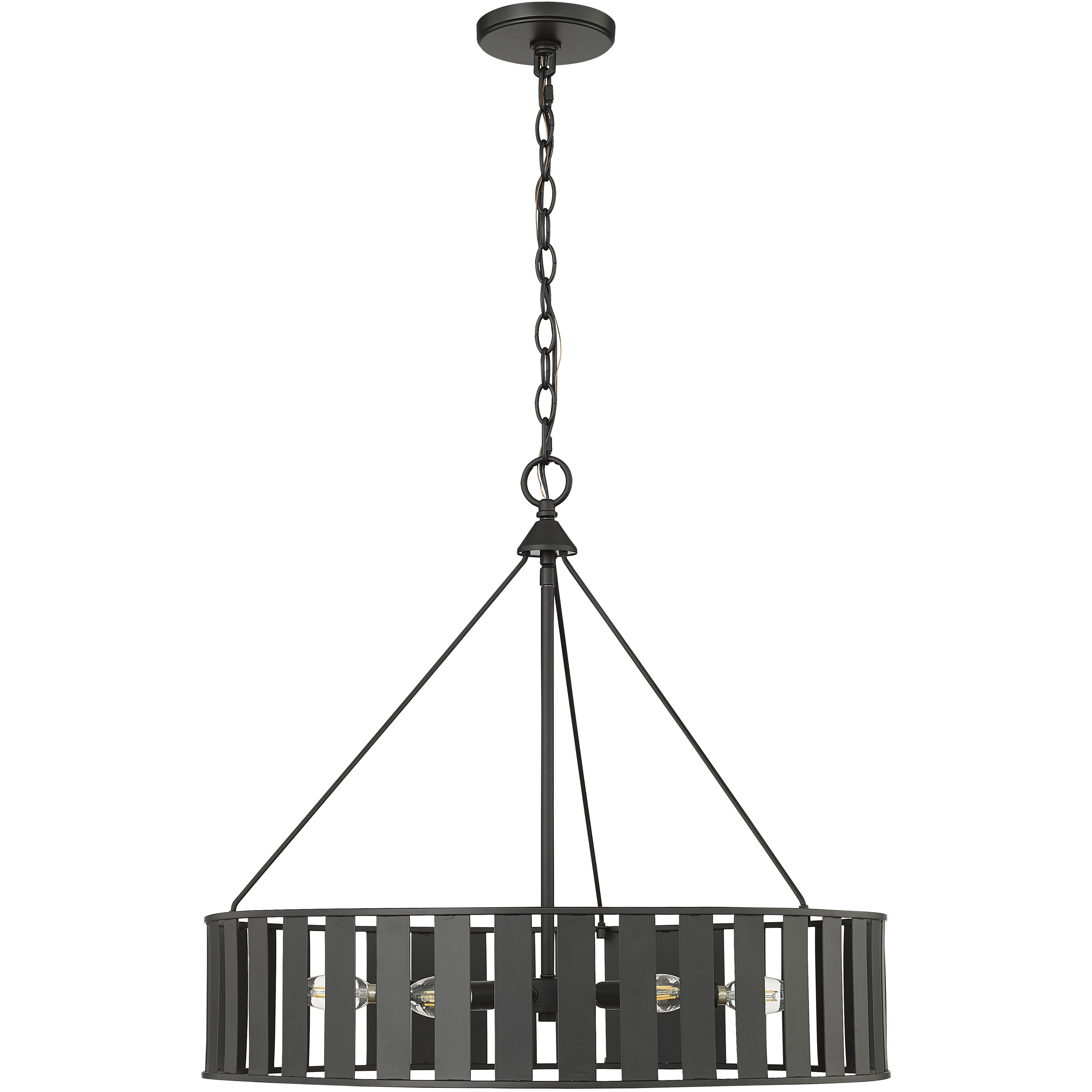 Stella 6 Light 24 inch Matte Black Chandelier Ceiling Light